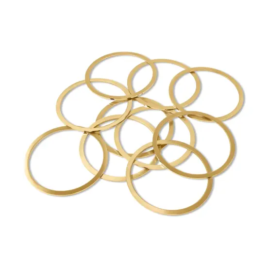10 Pack - 65mm Stainless Steel 18K Gold PVD Coated Blank Bangle Bracelet {1}