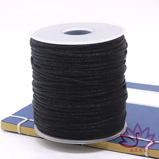 109 Yards 1.5 mm Nylon Cord Beading Satin String for Chinese Knotting Rattail Beading Macrame Friendship Bracelet Jewelry Making(Black) {4}