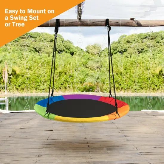 40 Inch Flying Saucer Tree Swing Outdoor Play for Kids {3}