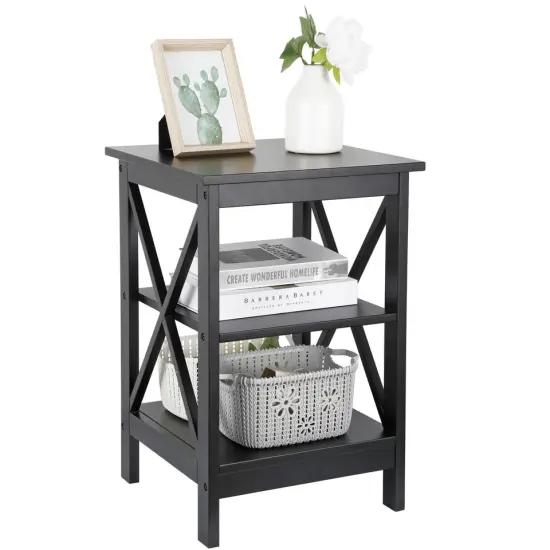 Side End Storage Shelf End Table X-Design . {2}