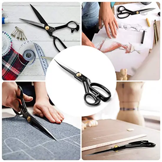 Sewing Scissors, 10 Inch Fabric Dressmaking Scissors Upholstery Office Shears for Tailors Dressmakers, Best for Cutting Fabric Leather Paper Raw Materials Heavy Duty High Carbon Steel(Right-Handed) {2}