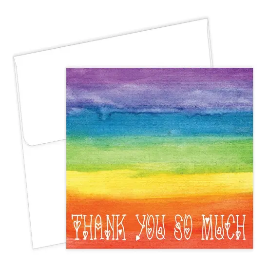 Great Papers! Thank You Note Card and White Envelope, Rainbow Love, 4.75" x 3.375"(folded), 20 count {1}