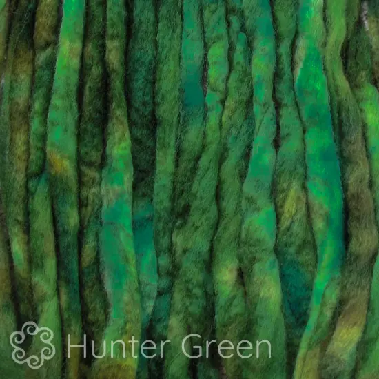 LEARN TO SPIN - Beginner's Spinning Kit with Hand Dyed BFL Roving, Drop Spindle & Printed Instructions w/ Video. Many Colors. Hunter Green {2}