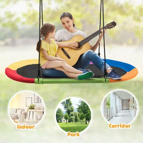 60 Inch Saucer Surf Outdoor Adjustable Swing (Only swing) Red Green Purple {2}