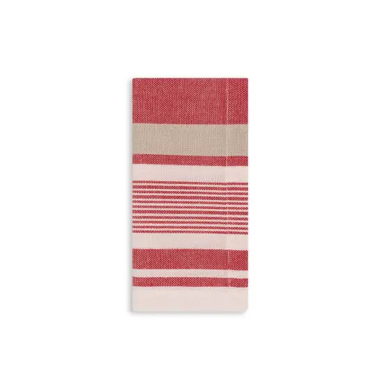 Woven Striped Cloth Napkin, Set of 4 Gray and Yellow {4}