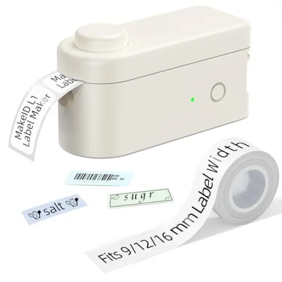 Label Maker Machine with Tape - Compatible with 9/12/16mm Waterproof Tape, Portable & Rechargeable with Built-in Cutter Wireless Label Printer Compatible with Android & iOS Devices {2}