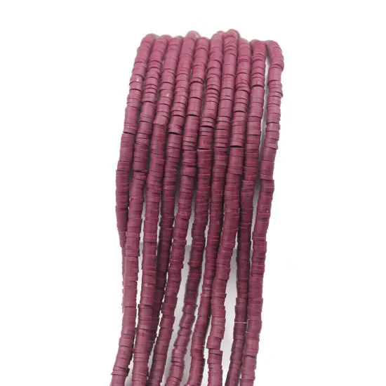 Kitcheniva 6mm Heishi Beads Clay Disc Flat Vinyl DIY Jewelry 10 Strands Burgundy {1}