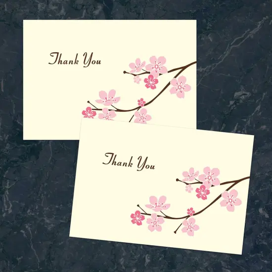 Great Papers! Thank You Note Card and Ivory Envelope, Blossom Branches, 4.75" x 3.375"(folded), 50 count {3}