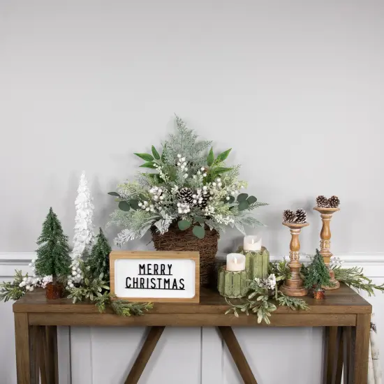 Northlight Berries and Pinecones Frosted Artificial Christmas Decoration - 28" Green {4}