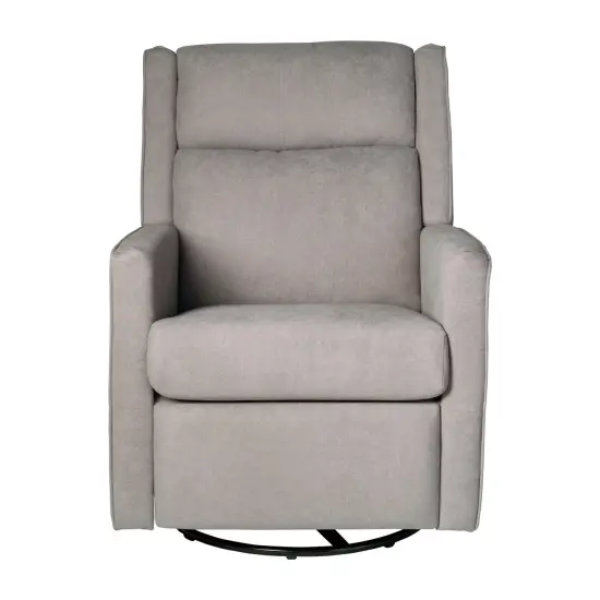 Merrick Lane Dara 3-in-1 Traditional Manual Recliner Rocker Swivel Glider Chair Light Gray {3}