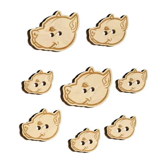 American Pit Bull Terrier Dog Head Wood Buttons for Sewing Knitting Crochet DIY Craft {7}