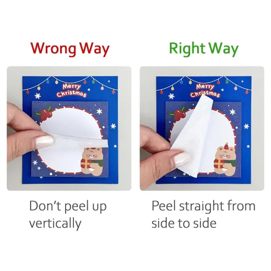 Wrapables Happy Holidays Christmas Sticky Notes, Adhesive Winter Holiday Memo Notepads for Home, Office, Work, Cute Buddies 8pc {3}