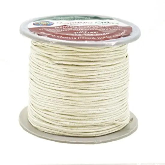 109 Yards Mandala Crafts Cream 1mm Waxed Cord for Jewelry Making -Cream Waxed Cotton Cord for Jewelry String Bracelet Cord Wax Cord Necklace String {2}