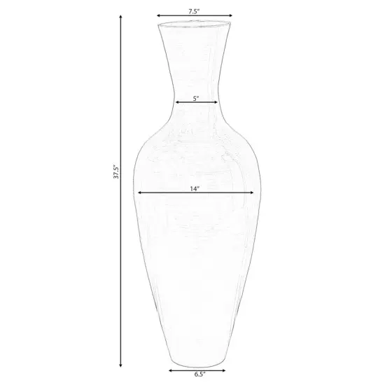 Uniquewise Tall Floor Vase, 37 Inch Bamboo Vase, Modern Vase for Dining, Living Room, Entryway, Large Flower Holder, Classic Floor Vase for Home Decor Red W Branches {4}