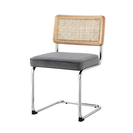 Sahasra Velvet Armless Dining Chair Seat (Set of 2) Grey {3}