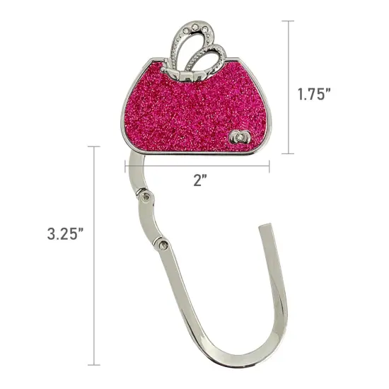 Wrapables Stylish Purse Hook Hanger, Foldable Handbag Table Hanger, Pink Handbag {6}
