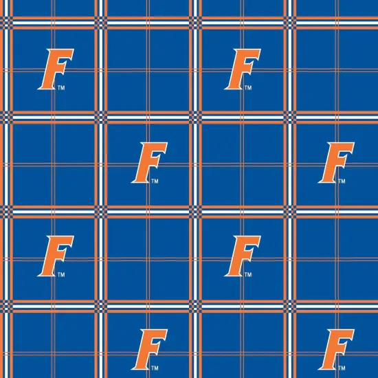 Sykel Enterprises-University of Florida Flannel Fabric-Florida Gators Plaid Cotton Flannel Fabric {1}