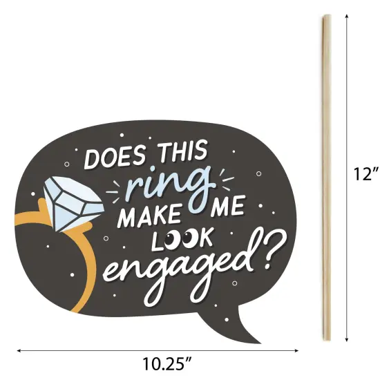 Big Dot of Happiness Just Engaged - Black and White - Engagement Party Photo Booth Props Kit - 20 Count {7}