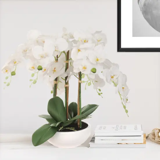 19-Inch Phalaenopsis Orchid Arrangement in Elegant Floral D&eacute;cor for Home and Office, Floral Home by Artificial Flowers {4}
