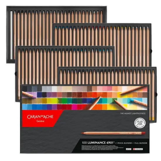Caran d'Ache Luminance Set of 100 Colored Pencils + Blenders {1}