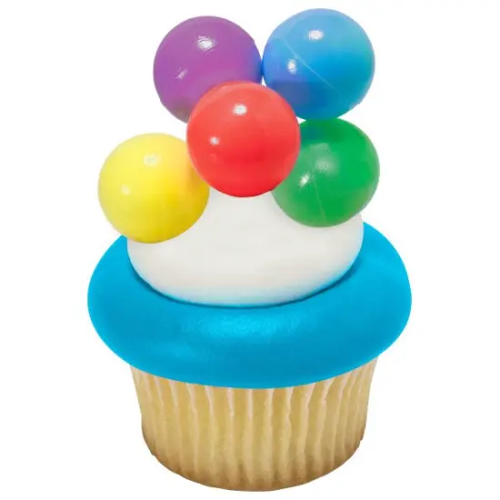 Primary Balloon Cluster DecoPics&reg; Cupcake Decoration, 12ct {3}