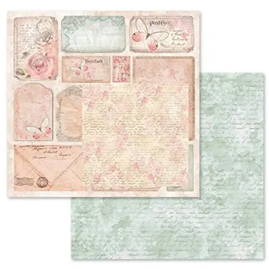 Double-Sided Paper Pad-Shabby Rose, 30.5 x 30.5 (12" x 12"), Multicoloured {5}