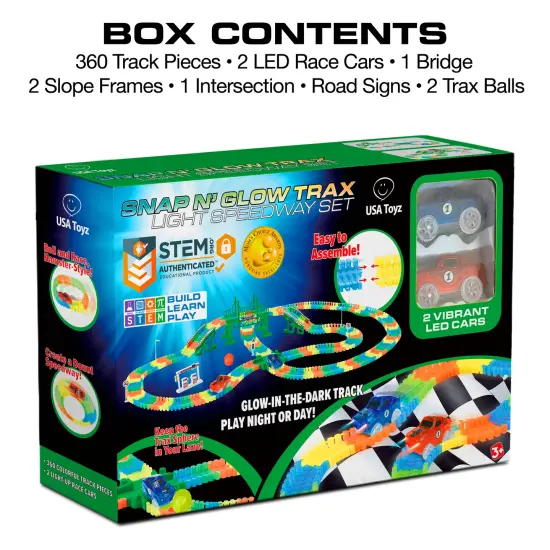 USA Toyz Glow Race Tracks Small for Boys or Girls - 360pk(CF1303) {6}