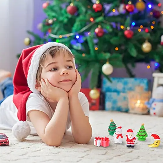 Iceyyyy 37 Pcs Mini Resin Christmas Ornaments - Mini Christmas Theme Resin Miniature Pendant Decoration DIY Kit(Pattern at Random) {2}