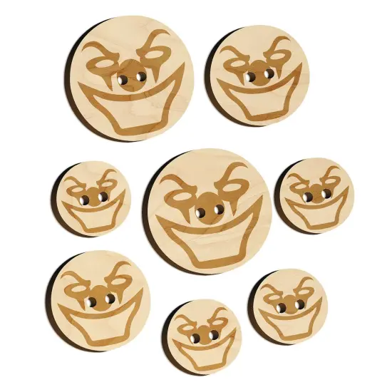 Evil Clown Face Wood Buttons for Sewing Knitting Crochet DIY Craft {7}