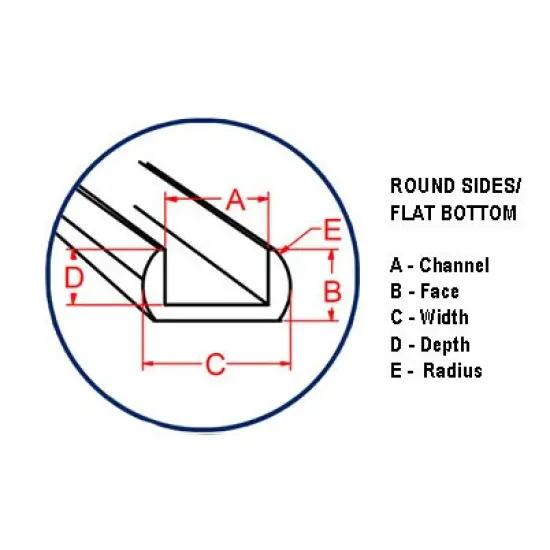 3/16 Round U Lead Came - Round Sides, Flat Bottom [RU-70]-12ft {5}