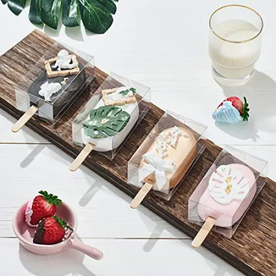 50 PCS 3.7 x 2.2 x 1.5 inches Professional Boxes, Clear Gift Plastic Boxes, Ice Cream Shaped Boxes for Baby Shower, Holiday and Kids Birthday Party Favors {2}
