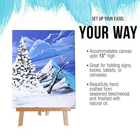 14 inch Tall Medium Tabletop Display A-Frame Easel (1-Each), Accommodates canvas art up to 12" high {4}