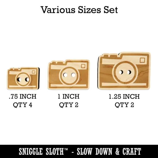 Point and Shoot Camera Photography Wood Buttons for Sewing Knitting Crochet DIY Craft {1}