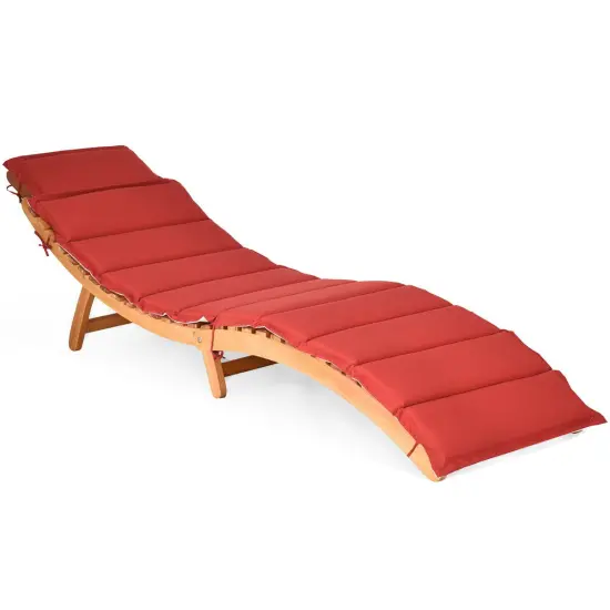 Folding Patio Lounge Chair with Double-Sided Cushioned Seat {1}