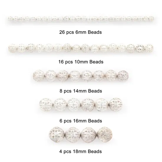 Madison Filigree Metal Round Beads Collection Value Pack {3}