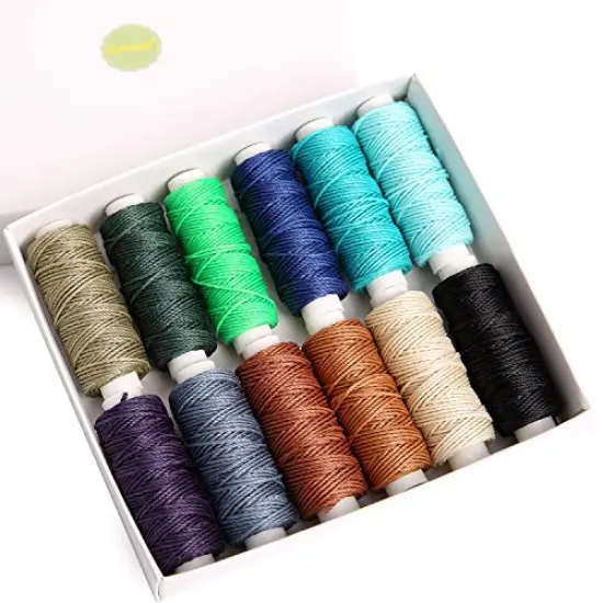 12 Dark Colors Waxed Cords Polyester Leather Sewing Thread Waxed Strings for Macrame, DIY Bracelets, Handcraft or Leather Projects {4}