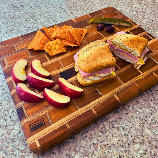 Artisanal Handmade Rustic Style Teak Charcuterie {2}