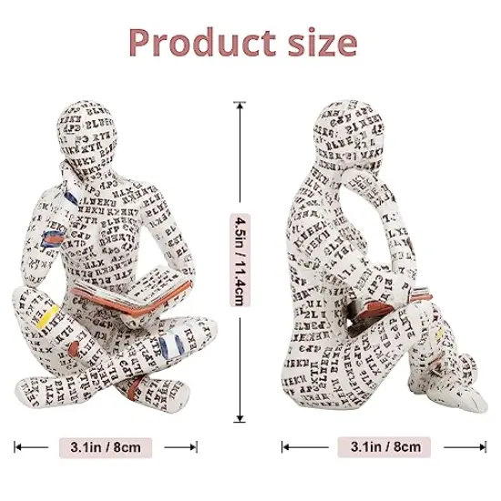 Home Decor Accents - Reading Woman Figurine Sculpture Thinker Statue - Modern Abstract Home Decor for Living Room, Office, Bedroom - Elegant and Aesthetic Decoration Statue 07 {1}