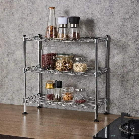 Adjustable Wire Shelving Rack for Commercial Garage and Kitchen Storage {3}