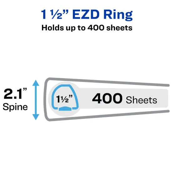 Avery Heavy-Duty 3 Ring Binders, 1.5 Inch One Touch EZD Rings, 2 Black Binders (46046) {2}