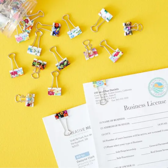 40 Pack Decorative Binder Clips for FIle Folders, Papers, Documents. {2}