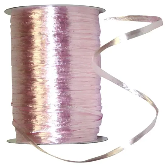 Pearl Finish Raffia Ribbon --- 1/4in x 100 yards --- Light Pink Color {1}