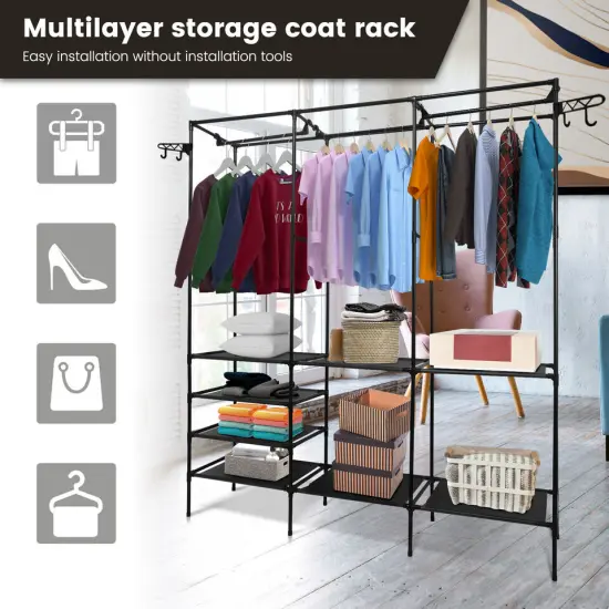 Clothes Organizer Heavy Duty Garment Adjustable Rack Closet Storage {3}