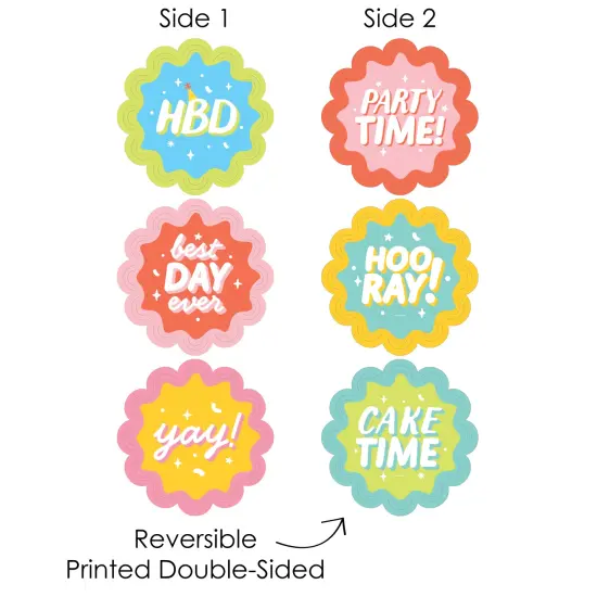 Big Dot of Happiness Party Time - Happy Birthday Party Round Table Decorations - Paper Chargers - Place Setting For 12 {4}