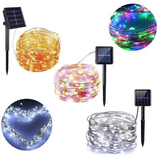 Waterproof Solar LED String Lights - Copper Wire for Outdoor {3}