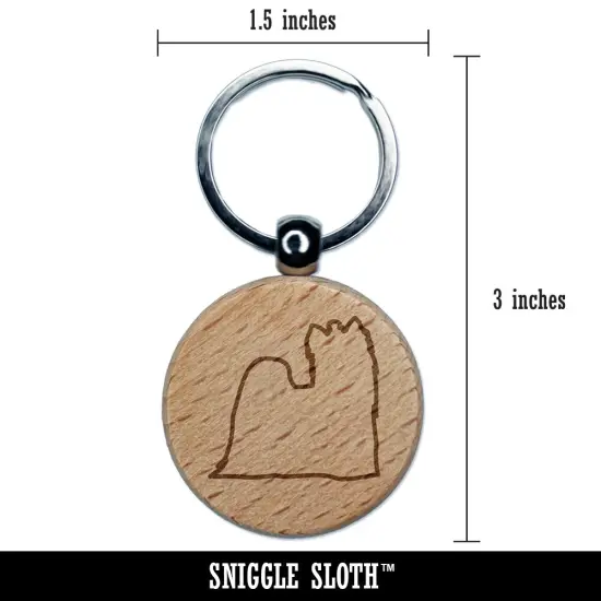 Yorkie Yorkshire Terrier Dog Outline Engraved Wood Round Keychain Tag Charm {2}