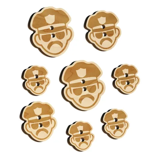 Occupation Police Officer Man Icon Wood Buttons for Sewing Knitting Crochet DIY Craft {7}