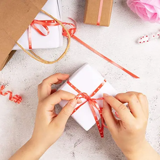 400 Yard Valentines Curling Ribbon Printed Heart Ribbon for Gift Wrapping Balloon String Valentines Day Decorations Birthday Party Supplies, Crafts DIY, Flower, Home Decorations 5mm {5}