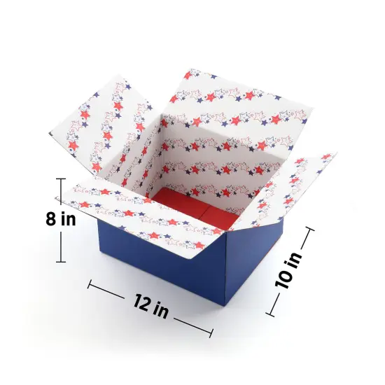 Great Papers! Giftin Shipping Box, Patriotic, 12" x 10" x 1/8" (assembled), Printed Inside and Out, 2-Pack {3}