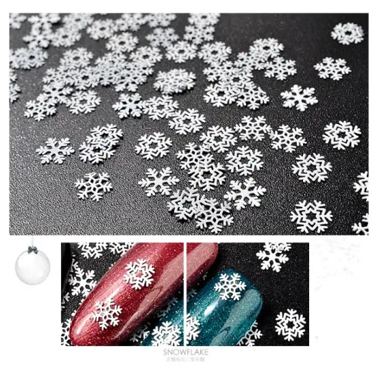 Kitcheniva Christmas Matte White Snowflakes Nail Art Stickers Decals Transfers {3}